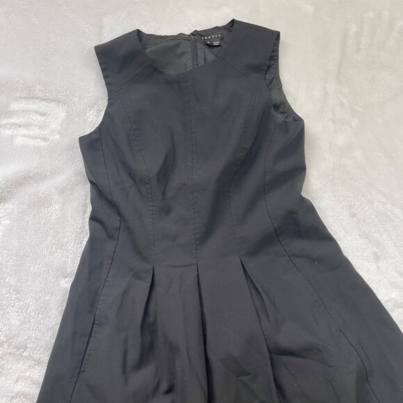 Theory Adison Dress Women's 2 Black‎ Sleeveless Pleated Luxe Wool Blend Pockets - Picture 13 of 13